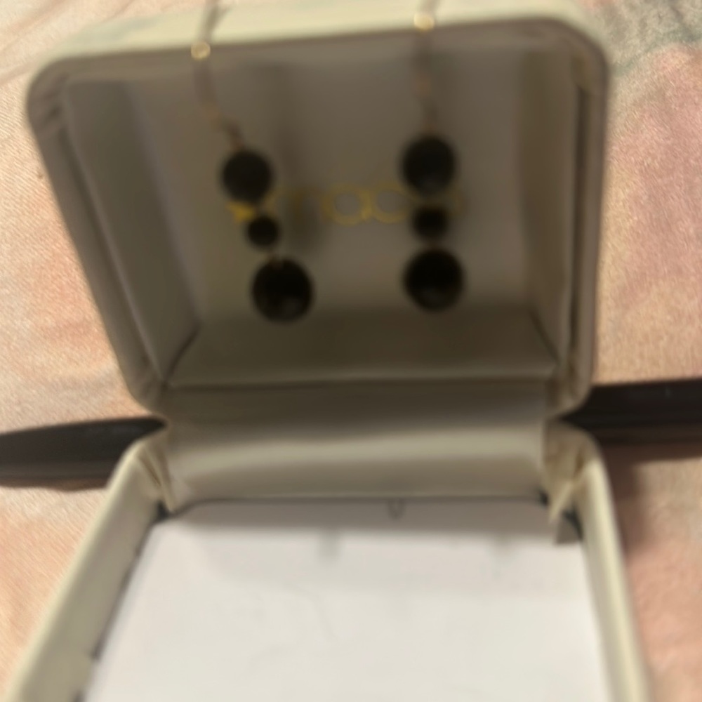 Black onyx earrings 14k